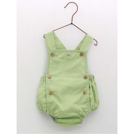 Green vichy dungarees