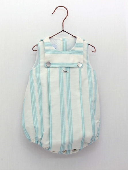 Green striped romper