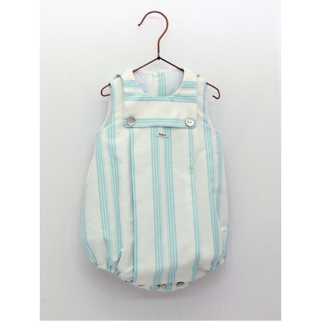 Green striped romper