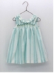 Vestido listras com ninho de abeja