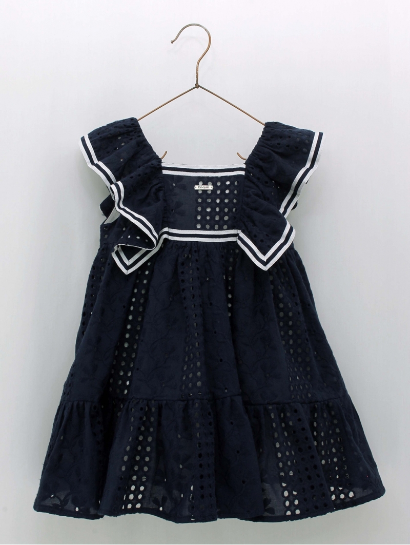 Navy embroidered dress