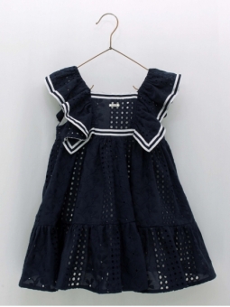 Vestido bordado navy