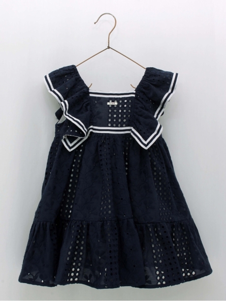 Navy embroidered dress