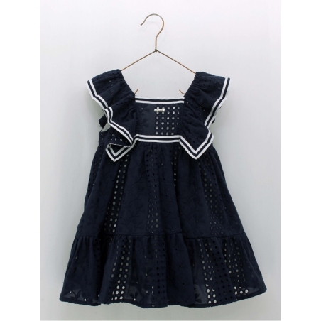 Navy embroidered dress