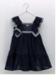 Navy embroidered dress