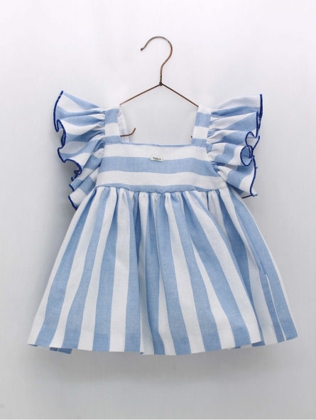 Vestido rayas manga con volantes