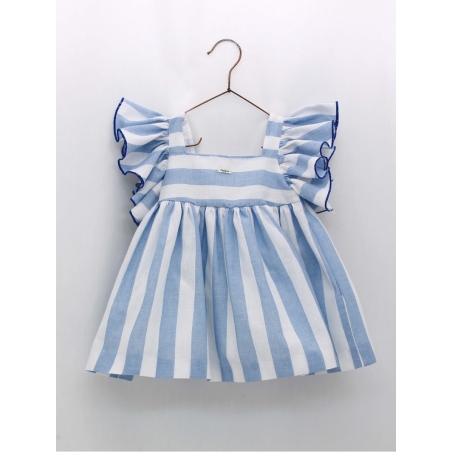 Vestido rayas manga con volantes