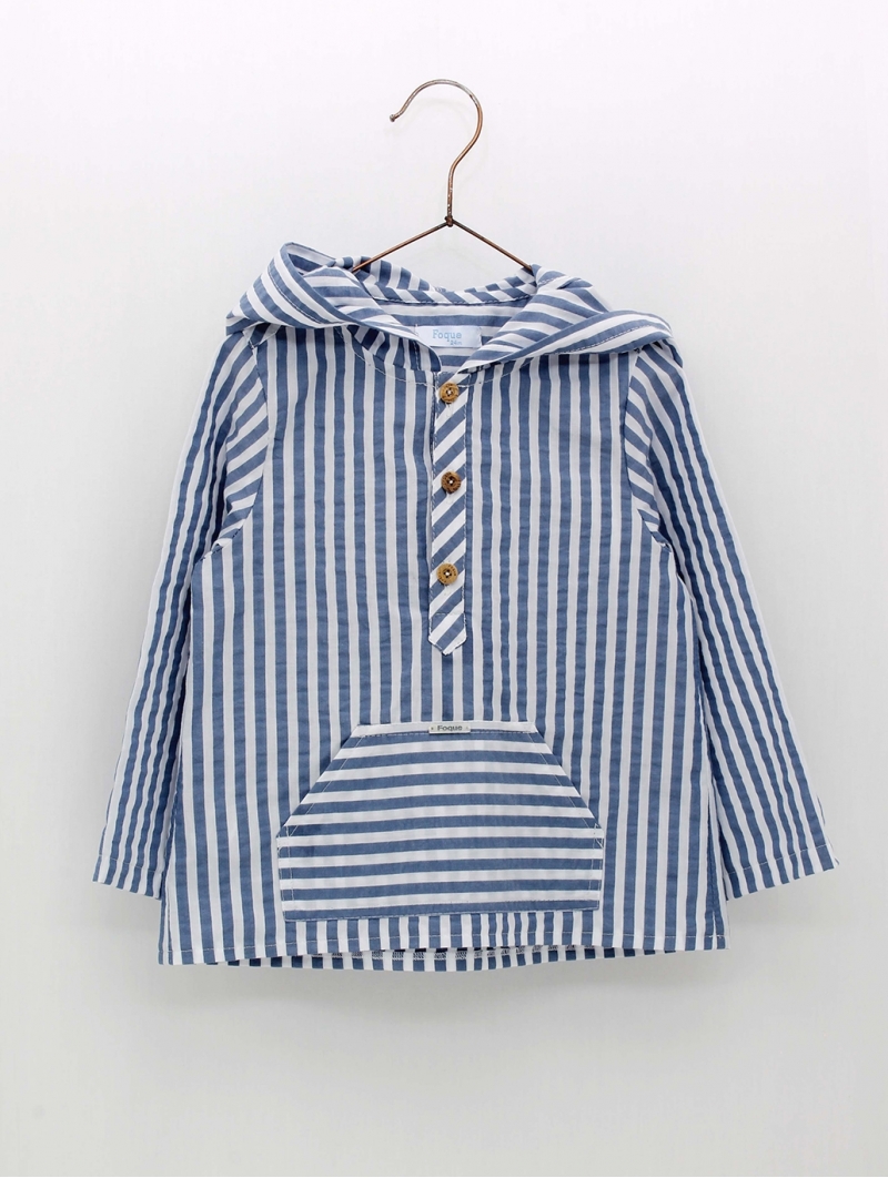 Striped shirt with hood