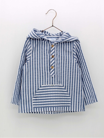 Striped shirt with hood