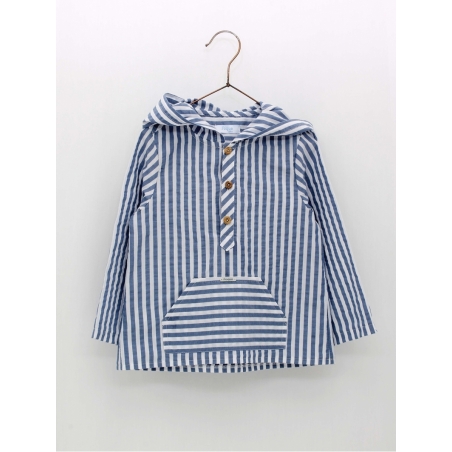 Striped shirt with hood