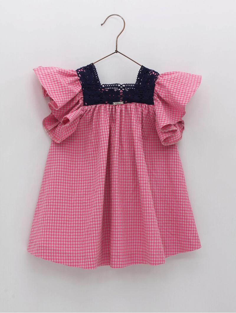 Fuchsia gingham dress