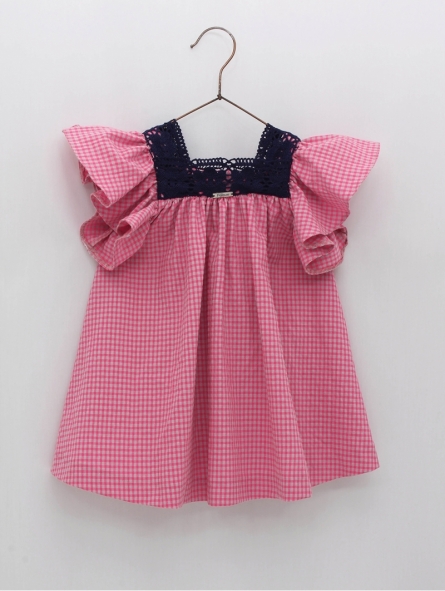 Fuchsia gingham dress