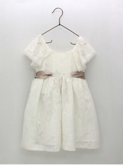 Lace dress with bow insert
