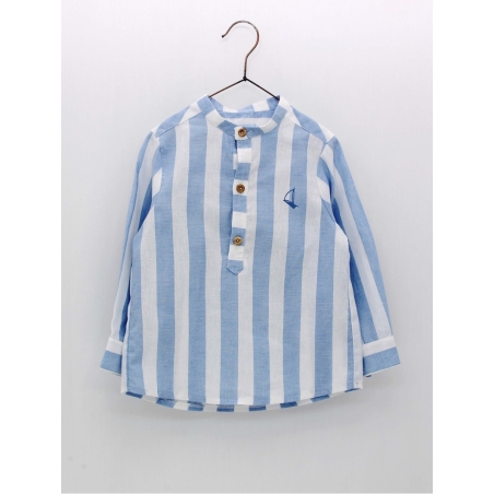Camisa pescoço mao listras