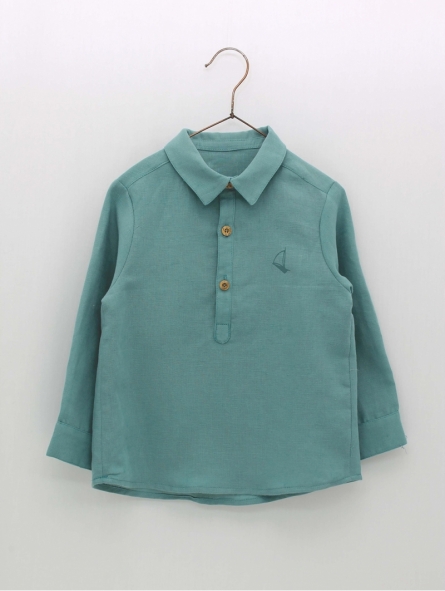 Camisa linho pescoço camisero