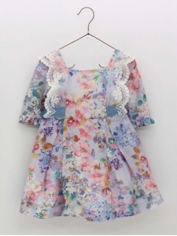 Vestido flores corte cintura