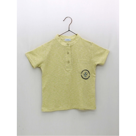 T-shirt listras pescoço mao