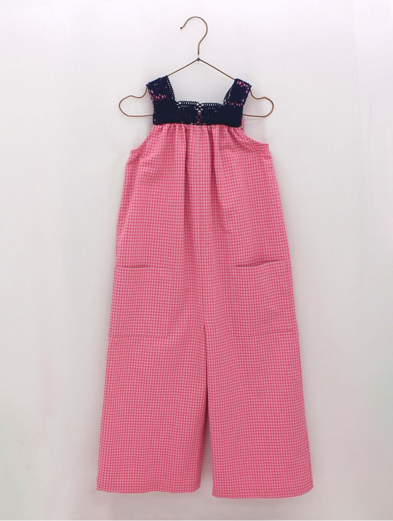 Fluor gingham check jumpsuit