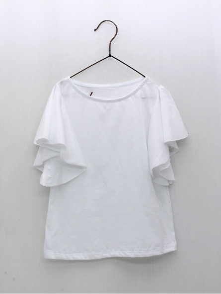 Camiseta blanca manga volante