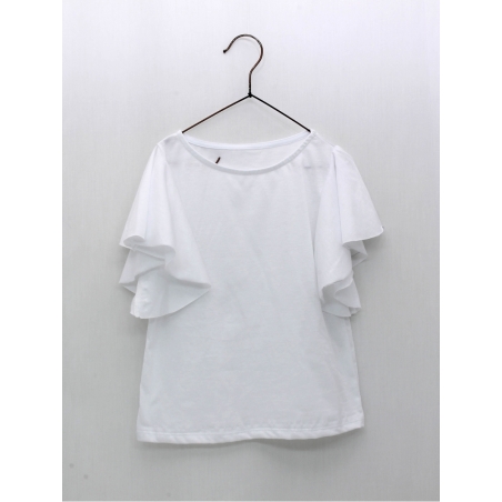 Camiseta blanca manga volante