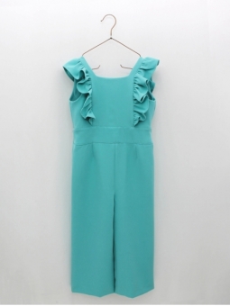 Green open back jumpsuit