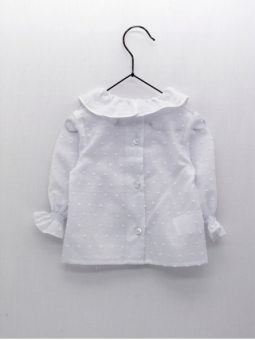 Plumeti blouse with flounce neck