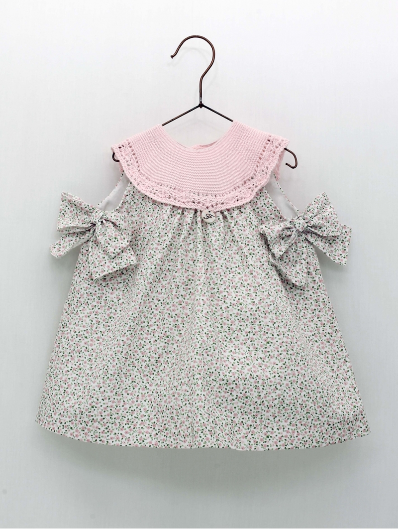 Vestido cuello punto flor liberty