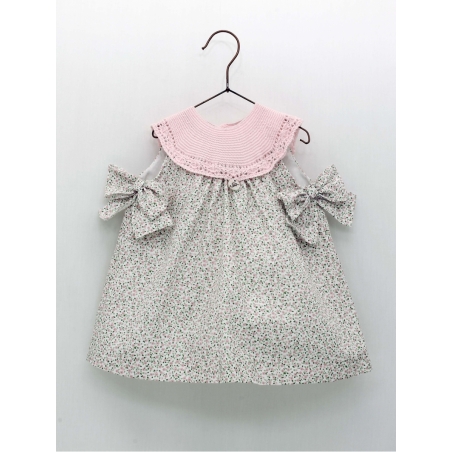 Vestido cuello punto flor liberty