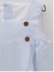 Romper with suspenders sersucker