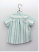 Striped mandarin collar shirt