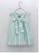 Vestido listras com ninho de abeja