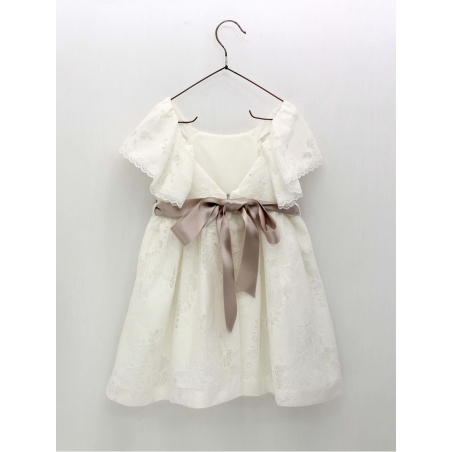 Lace dress with bow insert
