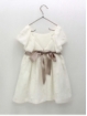 Vestido encaje y entredós con lazo