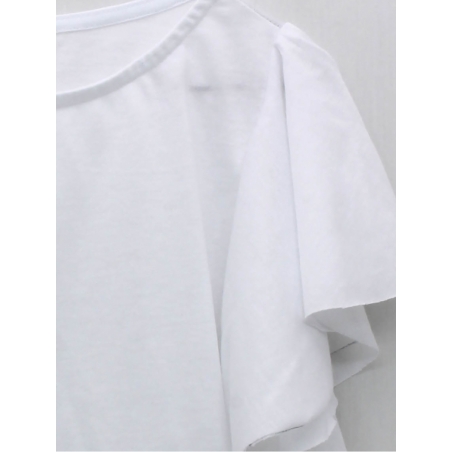 Camiseta blanca manga volante