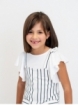 White ruffle sleeve t-shirt