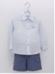 Striped shirt and linen shorts