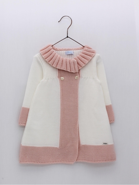 Two-tone knitted coat