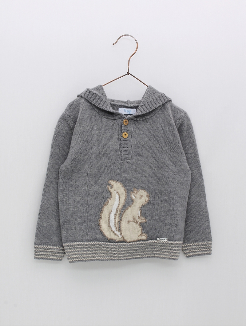 Jersey capucha con dibujo ardilla