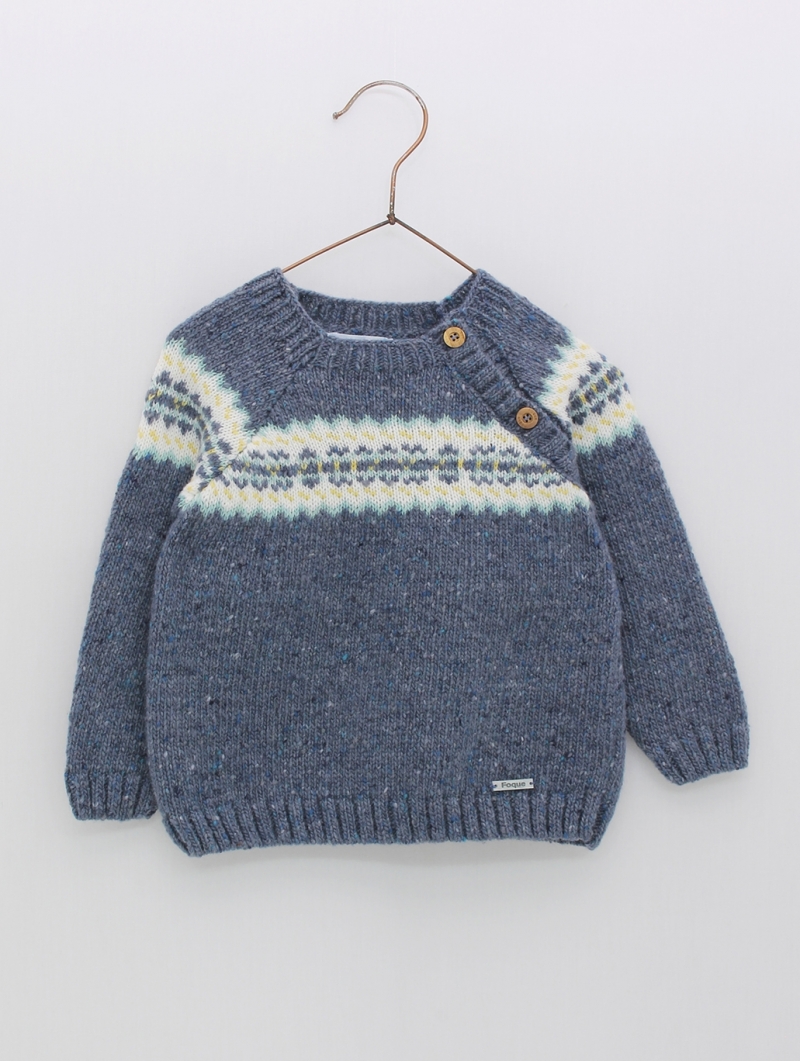 Flecked jumper with fretwork