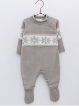 Knitted romper with fretwork