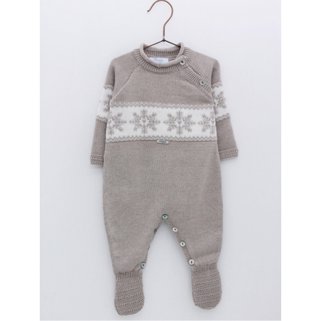 Knitted romper with fretwork