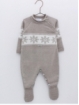 Knitted romper with fretwork