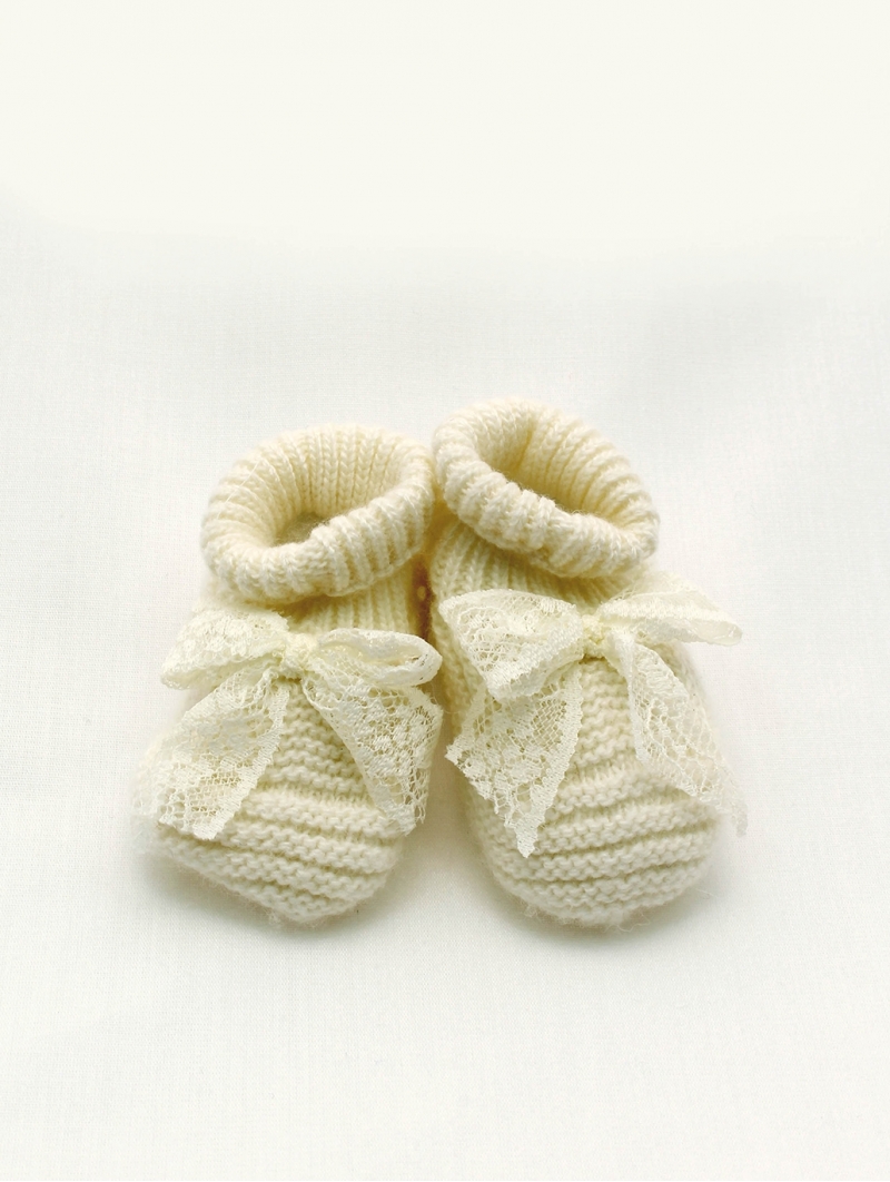 Lace bow booties