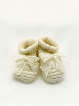 Lace bow booties