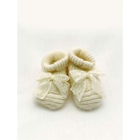 Lace bow booties