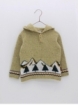 Sweater with hood and fretwork