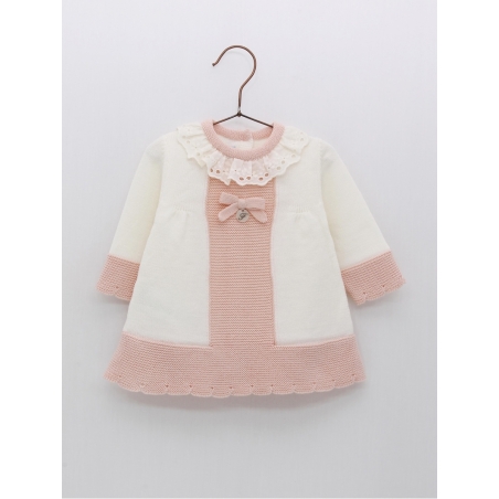 Vestido punto bicolor