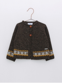 Chaqueta larga con greca