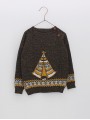 Jumper with teepee design and fretwork