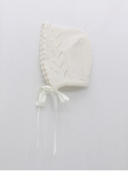 Openwork knit bonnet